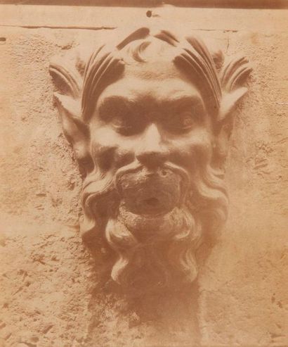 EUGÈNE ATGET (1857 - 1927) 

Mascaron of the Colbert Fountain, rue Colbert.

Photographic...