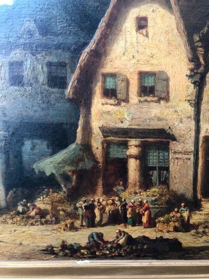 Léonard SAURFELT (c.1840 - ?) 

The marketplace.

Oil on oak panel.

Signed and dated...