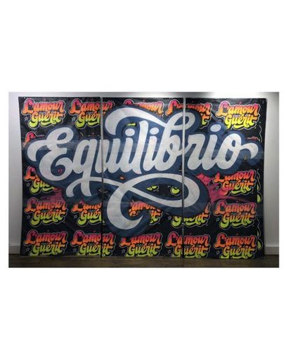 Elliott Tupac Equilibrio 2019 technique mixte sur panneau 220 x 300 cm Don de l'artiste...