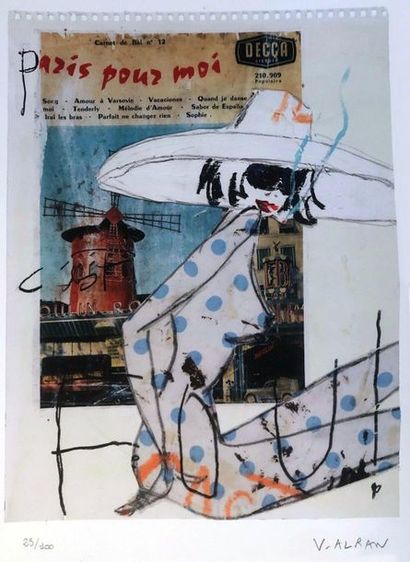 Vincent Alran "For me Paris is crazy!" Litho HC 25/100 30x42cm Gift from Yves Royer...