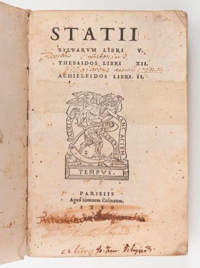 STATIUS (Publius Papinus). 
Statii Sylvarum libri V, Thebaidos libri XII, Achilleidos...
