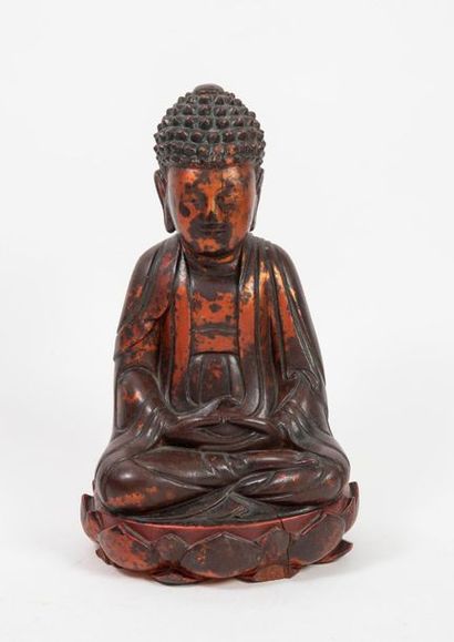 CHINE, fin du XIXème siècle - début du XXème siècle 

Buddha sitting in the lotus...