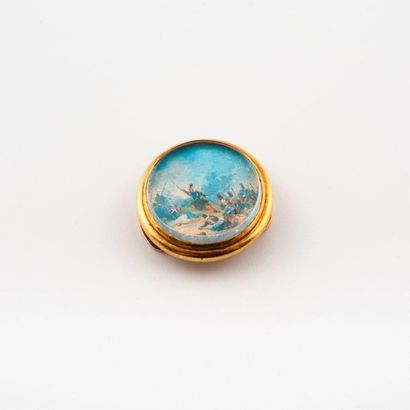 null Neck knob in yellow gold (750) adorned with a miniature representing the charge...