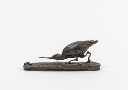 D'après Emmanuel FRÉMIET (1824-1910) Courlis pourchassant une grenouille. 
Epreuve...