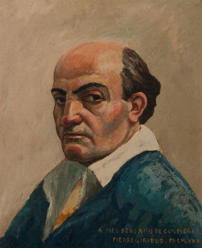 Pierre Paul GIRIEUD (1876-1948) Autoportrait, 1930. 
Huile sur panneau. 
Signée en...