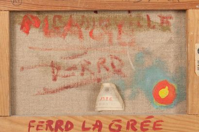 Georges FERRO LA GRÉE (1941) Plage de Jard sur mer. 
Huile sur toile.
Signée en bas...