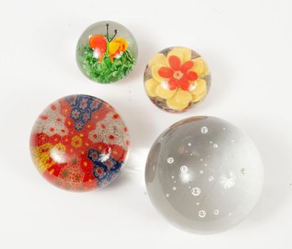 null Six pieces.
- Five paperweight balls, including one on a stand, in colourless...