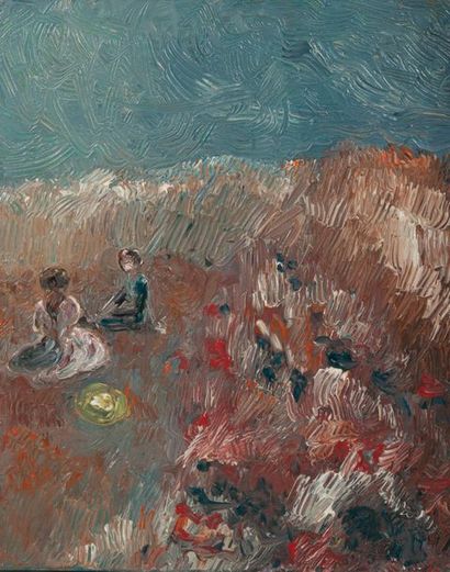 Robert GODEFROY (1928-2020) Paysage de Camargue.
Huile sur toile.
Non signée. 
60...