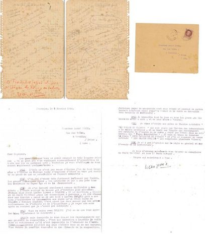 GIONO, Jean Signed typewritten letter, and signed autograph manuscript; 1 page and...
