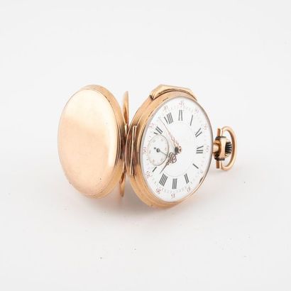 Gusset watch in yellow gold (750). Plain...