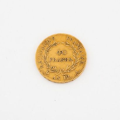 France Coin of 40 gold francs, Bonaparte Premier Consul. 
Year 12, Paris.
Weight:...