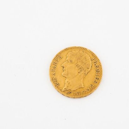 France Coin of 40 gold francs, Bonaparte Premier Consul. 
Year 12, Paris.
Weight:...