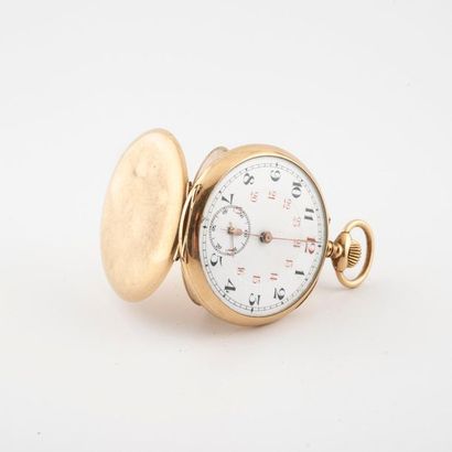 Gusset watch in yellow gold (750). Plain...