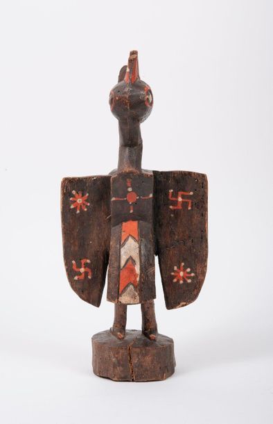 GUINEE Baga
Long-billed bird.
In carved wood, patinated, and black, red and white...