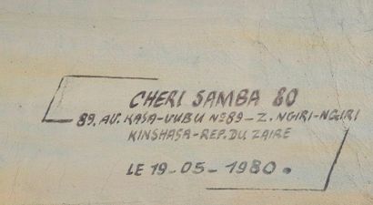 Cheri SAMBA (1956) 
Pitié la Prostituée, 1980.
Oil on canvas (lined). 
 Signed and...