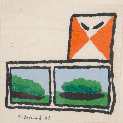François BOISROND (1959) 
Untitled, 1982.
Acrylic on kleenex.
Signed and dated lower...