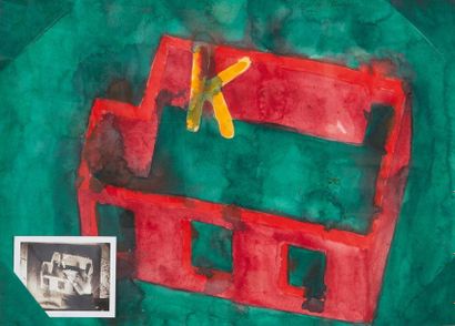 SARKIS (1938) 
Ex voto, 1989.
Watercolour on paper and collage.
Signed, titled and...