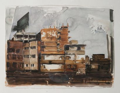 Philippe COGNÉE (1957) 
Le Caire, 2003.
Aquarelle sur papier.
Signé, situé et daté...