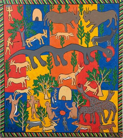 Fulai SHIPIPA (1954) 
*Shimboamba, 2005.
Acrylic on canvas.
Signed lower left.
100...