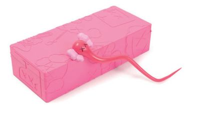 KAWS (né en 1974) 
Bendy (Pink), 2003
Painted vinyl, sculpture-object bearing the...