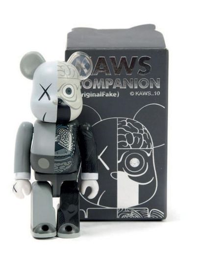 KAWS (né en 1974) 
Bearbrick Dissected Companion 100% (Grey), 2008
Painted vinyl,...