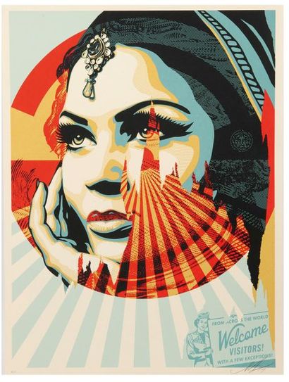 Shepard FAIREY (né en 1970) 
Target exceptions, 2017
Sérigraphie en couleurs sur...