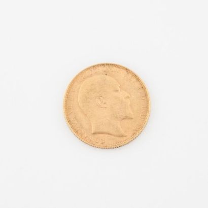 Angleterre Pièce d'un souverain or, Edouard VII, 1907.
Poids net : 7.9 g. 
