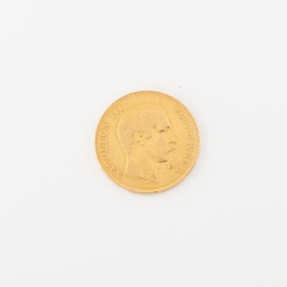 France Pièce de 50 francs or, Napoléon III, Tête nue, 1859 Strasbourg. 
Poids net...