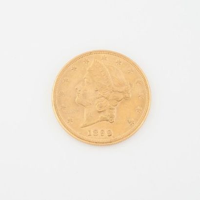 ÉTATS UNIS Pièce de 20 dollars, Liberty, 1899.
Poids net : 33.4 g. 
Petites usur...