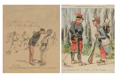 Ecoles du début du XXème siècle Two drawings:

- Ricardo FLORES (1878-1918)

"You...