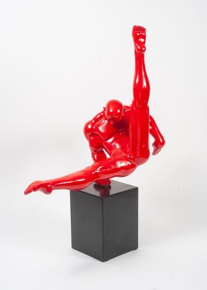 François RAMBAUD, attribué à Le gymnaste.
Résine rouge.
Socle en marbre noir.
H....