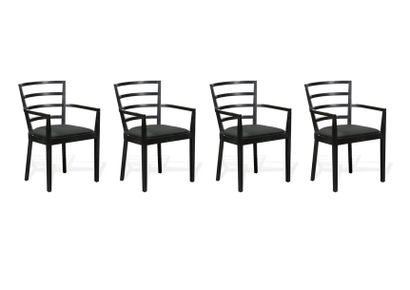 Raúl de ARMAS (1941) Lot de quatre fauteuils Vertical.
Modèle créé en 1991.
En bois...