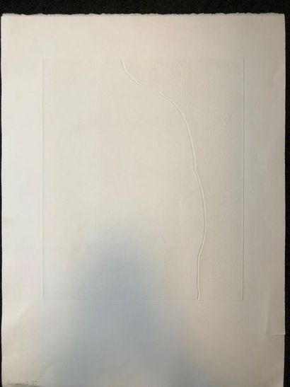 Pierre-Yves TREMOIS (1921-2020) L'étreinte. 
Pointe sèche sur papier.
Epreuve d'artiste....