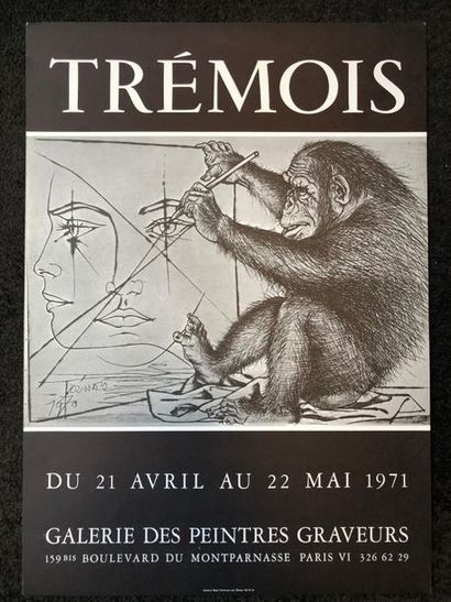 Pierre-Yves TREMOIS (1921-2020) Fauconnerie.
Lot de trois pointes sèches sur papier.
Epreuve...
