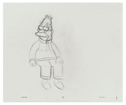 Studio Matt Groening Abe. Les Simpsons.
Mine de plomb sur papier. 
26,5 x 31,5 cm....