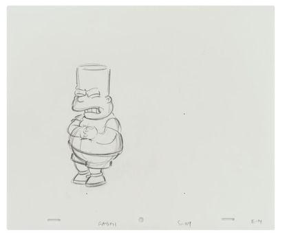 Studio Matt Groening Bart. Les Simpson.
Mine de plomb sur papier. 
Annotations en...