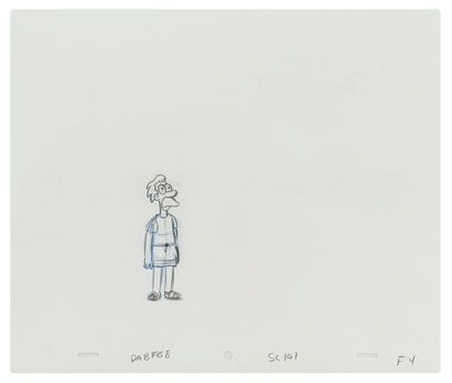 Studio Matt Groening Lenny. Les Simpson.
Mine de plomb et crayon de couleur sur papier.
Annotations...