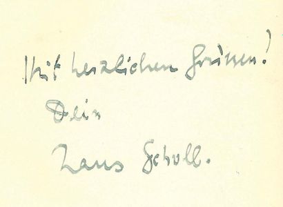 SCHOLL Hans (1918-1943) etudiant et resistant allemand, condamne a mort avec sa soeur...