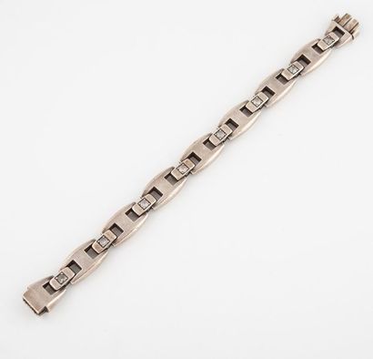 HERMES Paris, Cassiopée Rare silver bracelet (925) with a stylized anchor chain link,...