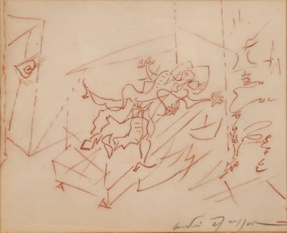 André MASSON (1896-1987) Sans titre.
Mine de plomb et sanguine sur papier.
Signé...