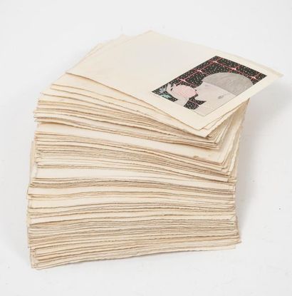 D'après Georges LEPAPE (1887-1971) & MAQUET, Paris Lot de 115 cartes de voeux vierges...