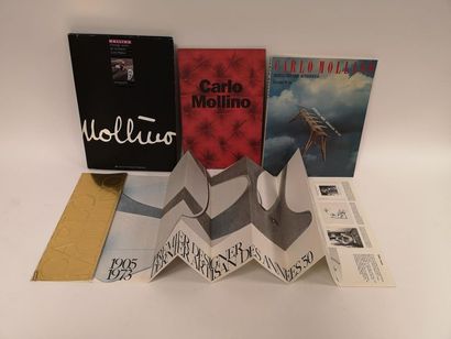 Carlo Mollino Lot comprenant : 
- Catalogue et plaquette d'exposition.
Usures, déchirure...