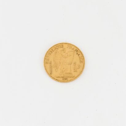 France Pièce de vingt francs or, Génie, 1878 Paris.

Poids net : 6.4 g. 

Rayures...