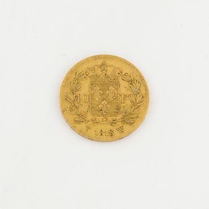 France Pièce de 40 francs or, Louis XVIII, 1818 Lille.

Poids net : 12.8 g.

Rayures...