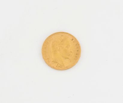 France Pièce de 20 francs or, Napoléon III, Tête laurée, 189 Paris. 

Poids net :...