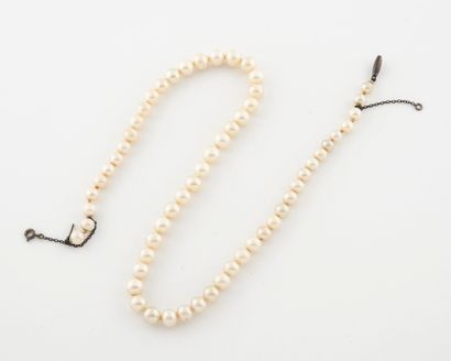 Collier de perles de fantaisie blanches en...