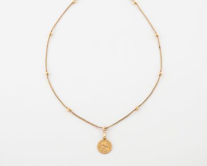  Necklace in yellow gold (750) with alternating...