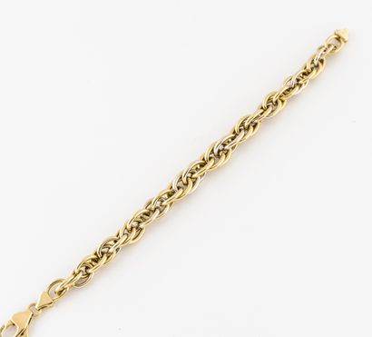 Yellow gold bracelet (750) with interlaced...