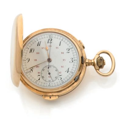 Soap gusset watch in yellow gold (750) with...