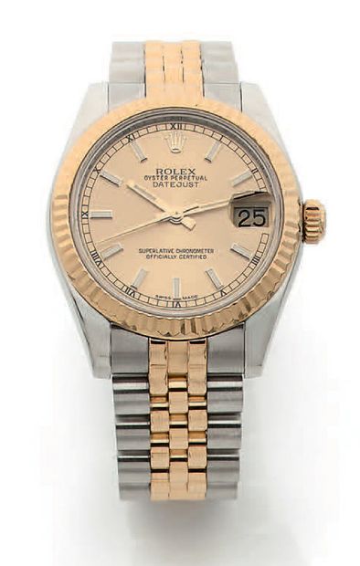 ROLEX, Oyster Perpetual Datejust
Ladies' wristwatch in 750-thousandths gold and steel,...